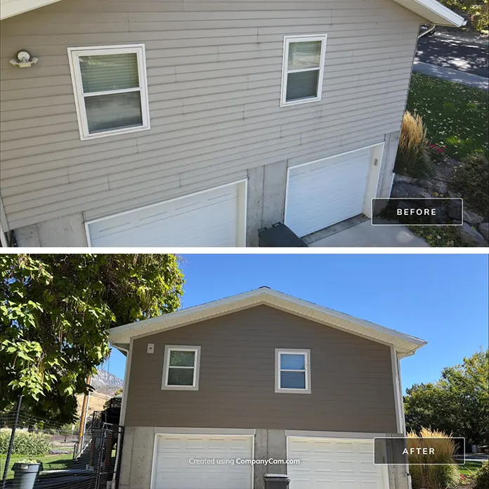Garage Siding Before After