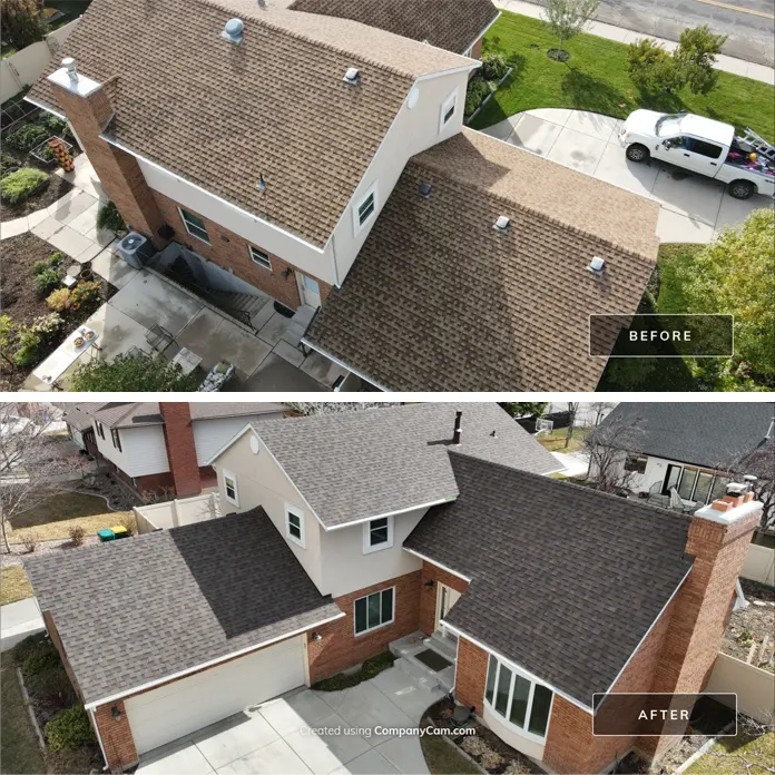 Roof Replacement Before After